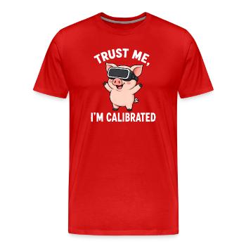 Joueur de bande dessinée Pig Farmer - T-shirt bio Premium Homme - rouge - Devant - Damien (186cm)
