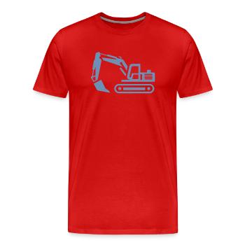 Contours d’excavatrice : silhouette d’un opérateur d’équipement de construction - T-shirt bio Premium Homme - rouge - Devant - Damien (186cm)