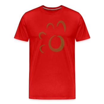 Résumé de l’Anneau Solaire Vert - T-shirt bio Premium Homme - rouge - Devant - Damien (186cm)