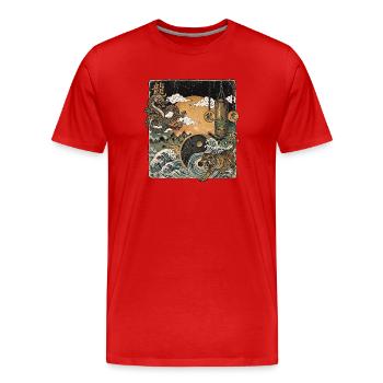 Asiatisches Boxen - Männer Premium Bio T-Shirt - Rot - Vorne - Damien (186cm)