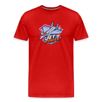 Jet Power Burst - Männer Premium Bio T-Shirt - Rot - Vorne - Damien (186cm)