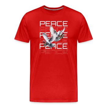 paix - T-shirt bio Premium Homme - rouge - Devant - Damien (186cm)