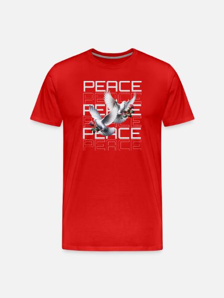 Friede - Männer Premium Bio T-Shirt - Rot