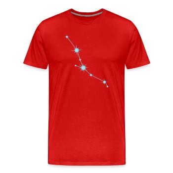 Signe astrologique de la constellation de l’étoile du Taureau Bleu pastel - T-shirt bio Premium Homme - rouge - Devant - Damien (186cm)