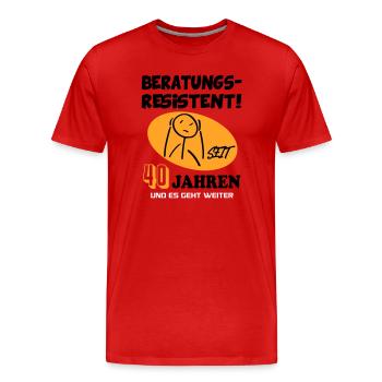 Comic Geburtstag 40 Jahre Happy Birthday - Männer Premium Bio T-Shirt - Rot - Vorne - Damien (186cm)