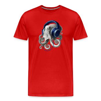 Pieuvre Pieuvre pieuvre Pieuvre de mer - T-shirt bio Premium Homme - rouge - Devant - Damien (186cm)