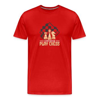 Schach Schachspieler Schachbrett - Männer Premium Bio T-Shirt - Rot - Vorne - Damien (186cm)