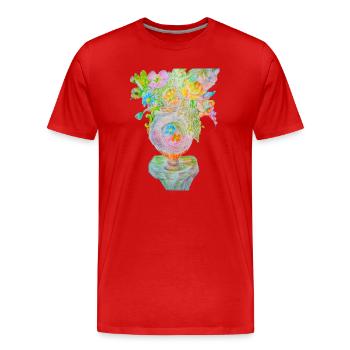 Vase a fleures - T-shirt bio Premium Homme - rouge - Devant - Damien (186cm)