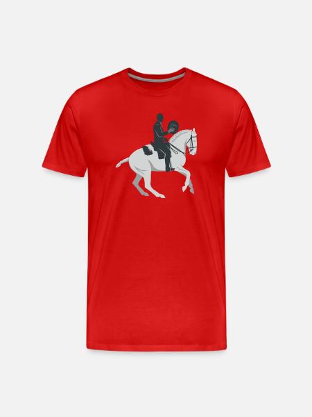 cavalier d’équitation sur cheval blanc - T-shirt bio Premium Homme - rouge