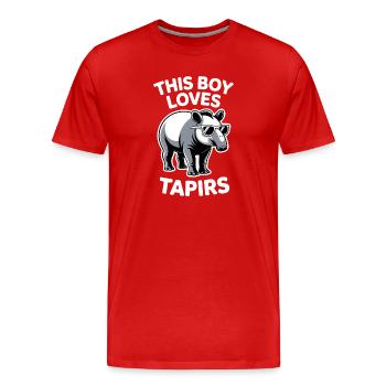 Dictons de tapir Tapir Drôle de cadeau de tapir - T-shirt bio Premium Homme - rouge - Devant - Damien (186cm)