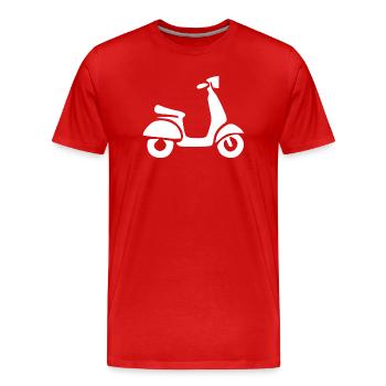 Scooter White Bike Biker Cadeau - T-shirt bio Premium Homme - rouge - Devant - Damien (186cm)