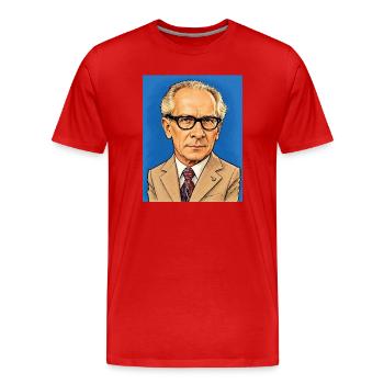 Caricature d’Erich Honecker - T-shirt bio Premium Homme - rouge - Devant - Damien (186cm)