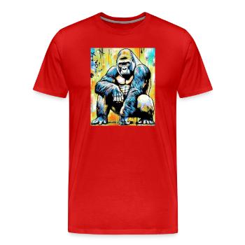 gorilla - Men's Premium Organic T-Shirt - red - Front - Damien (186cm)
