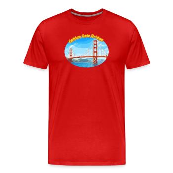 Illustration du pont Golden Gate - T-shirt bio Premium Homme - rouge - Devant - Damien (186cm)