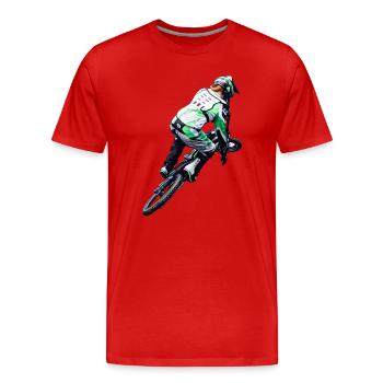 Impression d’action néon NBMX Rider - T-shirt bio Premium Homme - rouge - Devant - Damien (186cm)