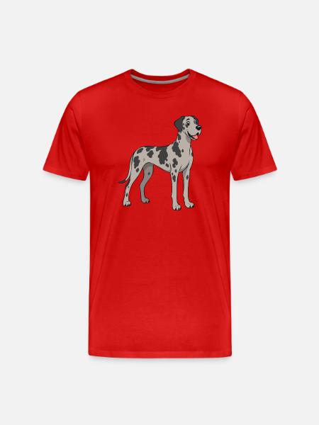 Fröhliche Bilder einer Dogge - Männer Premium Bio T-Shirt - Rot