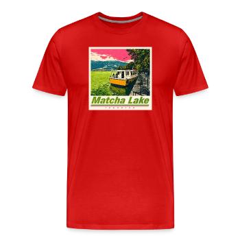 Lac Ioannina Matcha - T-shirt bio Premium Homme - rouge - Devant - Damien (186cm)
