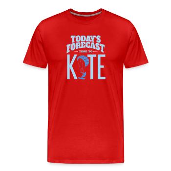 Today's Forecast: Time to Kite | Kitesurfen Design - Männer Premium Bio T-Shirt - Rot - Vorne - Damien (186cm)