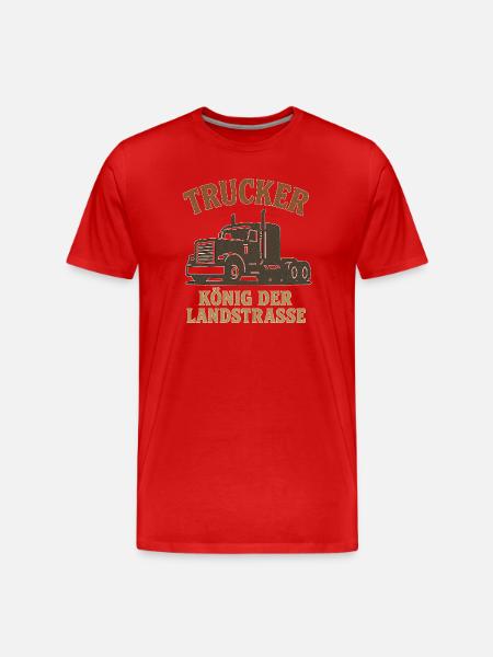 Trucker König der Landstraße - Männer Premium Bio T-Shirt - Rot