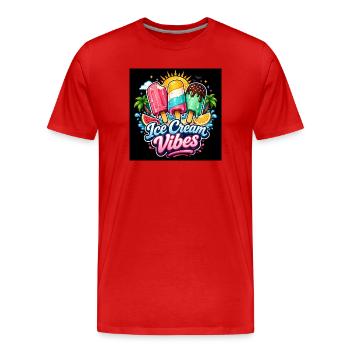 Glace tropicale colorée - T-shirt bio Premium Homme - rouge - Devant - Damien (186cm)