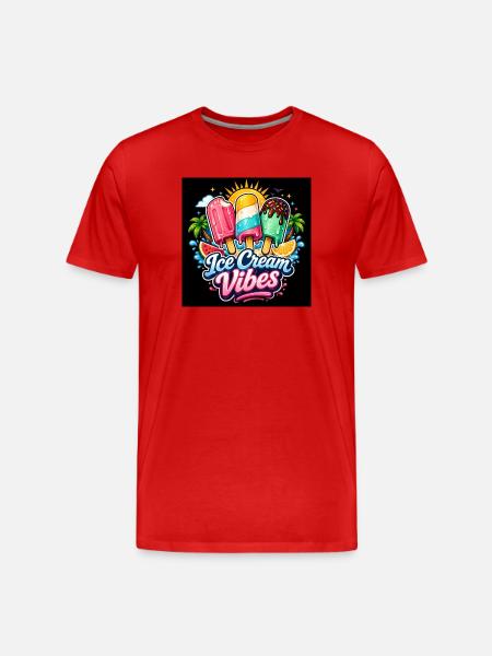 Buntes tropisches Eis - Männer Premium Bio T-Shirt - Rot