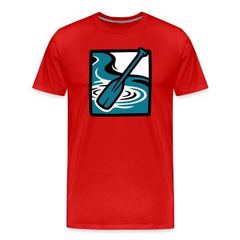 Icône de l’eau de la rivière Paddle - T-shirt bio Premium Homme - rouge - Devant - Damien (186cm)