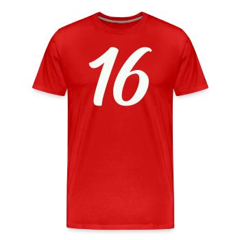 16- - T-shirt bio Premium Homme - rouge - Devant - Damien (186cm)