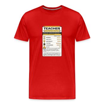 Cadeau des informations nutritionnelles pour enseignants - T-shirt bio Premium Homme - rouge - Devant - Damien (186cm)