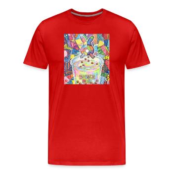 Bubble Tea Boba Drôle de Lapin mignon - T-shirt bio Premium Homme - rouge - Devant - Damien (186cm)