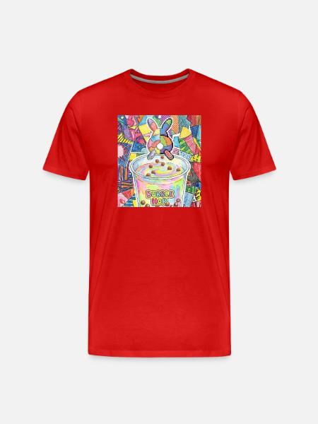 Cute Bunny Funny Boba Bubble Tea - Men's Premium Organic T-Shirt - red