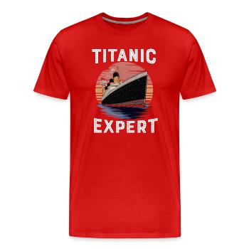 Titanic Expert White Starline RMS Titanic Boys - T-shirt bio Premium Homme - rouge - Devant - Damien (186cm)