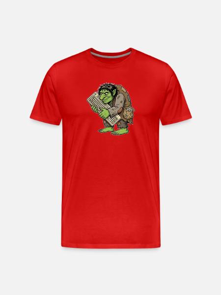 Troll avide avec clavier - T-shirt bio Premium Homme - rouge