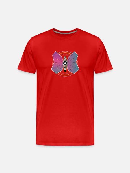 Papillon Cosmique Aurore - T-shirt bio Premium Homme - rouge