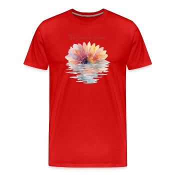 Silence aquarelle de tournesol - T-shirt bio Premium Homme - rouge - Devant - Damien (186cm)