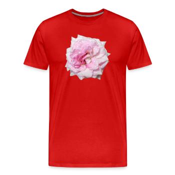 Aesthetic_Pink_Rose_Dew_Drop_Gift_For_Mom - T-shirt bio Premium Homme - rouge - Devant - Damien (186cm)