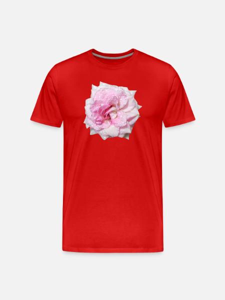 Aesthetic_Pink_Rose_Dew_Drop_Gift_For_Mom - T-shirt bio Premium Homme - rouge