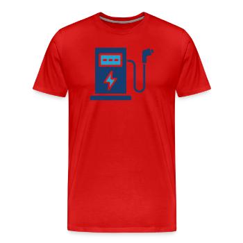 Station de recharge pour VE Solid Icon Véhicule électrique Si - T-shirt bio Premium Homme - rouge - Devant - Damien (186cm)