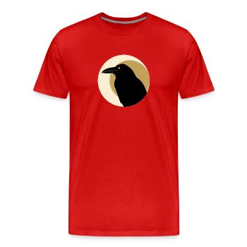 Raven Moon Streetwear Symbole Dark Raven - T-shirt bio Premium Homme - rouge - Devant - Damien (186cm)