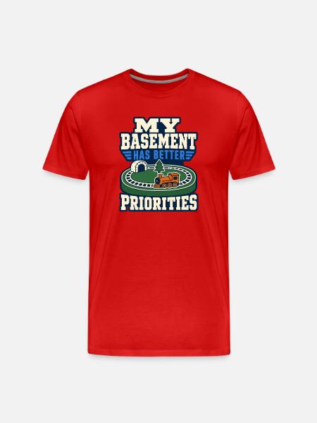 Model railway layout, - Men's Premium Organic T-Shirt - red