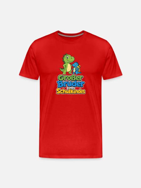 Größer Bruder eines Schulkindes - Männer Premium Bio T-Shirt - Rot