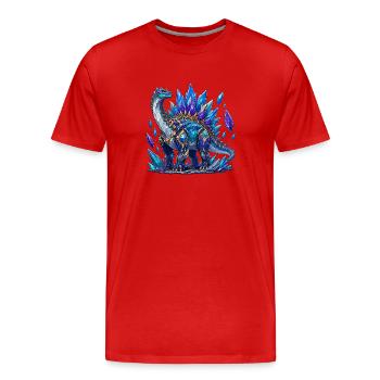 Dragon de Cristal Bleu de Glace - T-shirt bio Premium Homme - rouge - Devant - Damien (186cm)