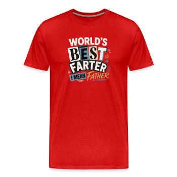 Le meilleur farçeur de pets du monde – je veux dire père - T-shirt bio Premium Homme - rouge - Devant - Damien (186cm)