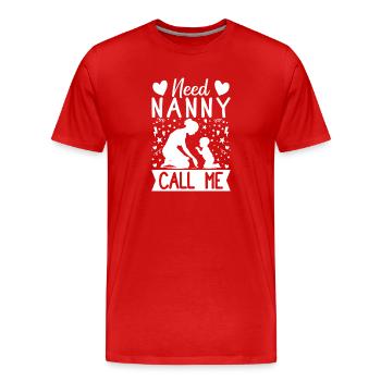 Un prestataire de garde d’enfants a besoin de nounou appelez-moi garderie - T-shirt bio Premium Homme - rouge - Devant - Damien (186cm)