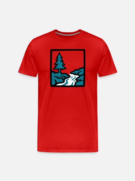 River Forest Nature Logo - Men's Premium Organic T-Shirt - red