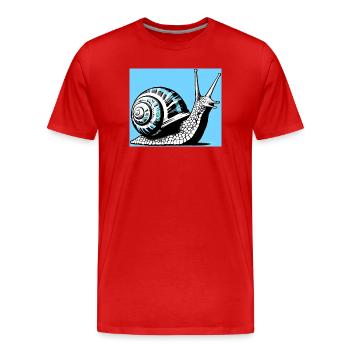 Escargot - T-shirt bio Premium Homme - rouge - Devant - Damien (186cm)