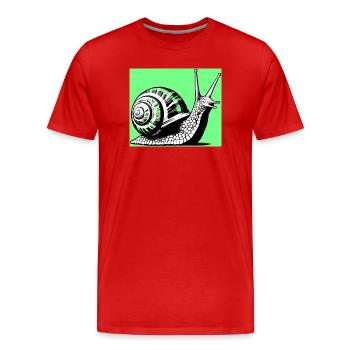 Escargot - T-shirt bio Premium Homme - rouge - Devant - Damien (186cm)