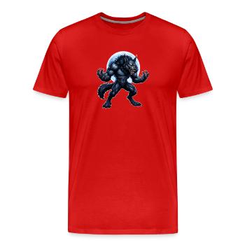loup-garou - T-shirt bio Premium Homme - rouge - Devant - Damien (186cm)