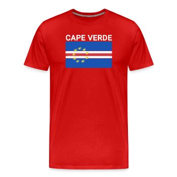 Carte du pays du drapeau du Cap-Vert - T-shirt bio Premium Homme - rouge - Devant - Damien (186cm)