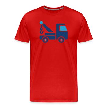 Dépanneuse Icône solide Véhicule récupération Transport Si - T-shirt bio Premium Homme - rouge - Devant - Damien (186cm)