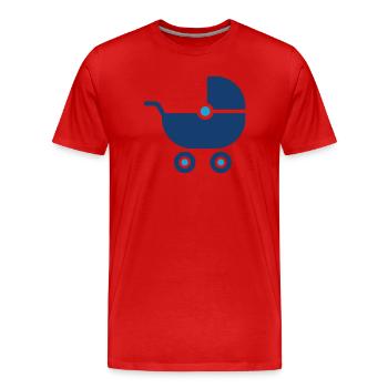 Icône unie de poussette pour bébé Symbole de voyage de poussette pour bébé - T-shirt bio Premium Homme - rouge - Devant - Damien (186cm)